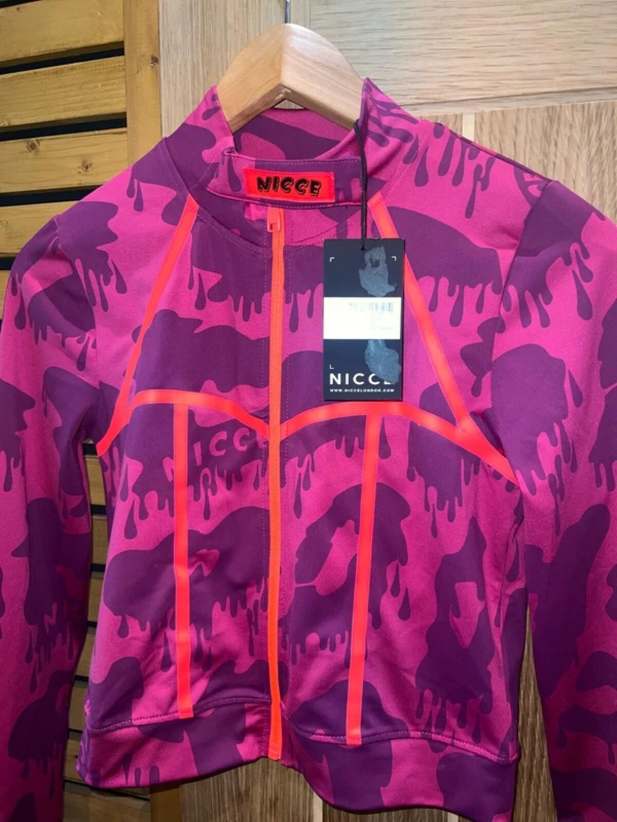 Nicce Arena Fuchsia Purple Patterned Jacket S NEW