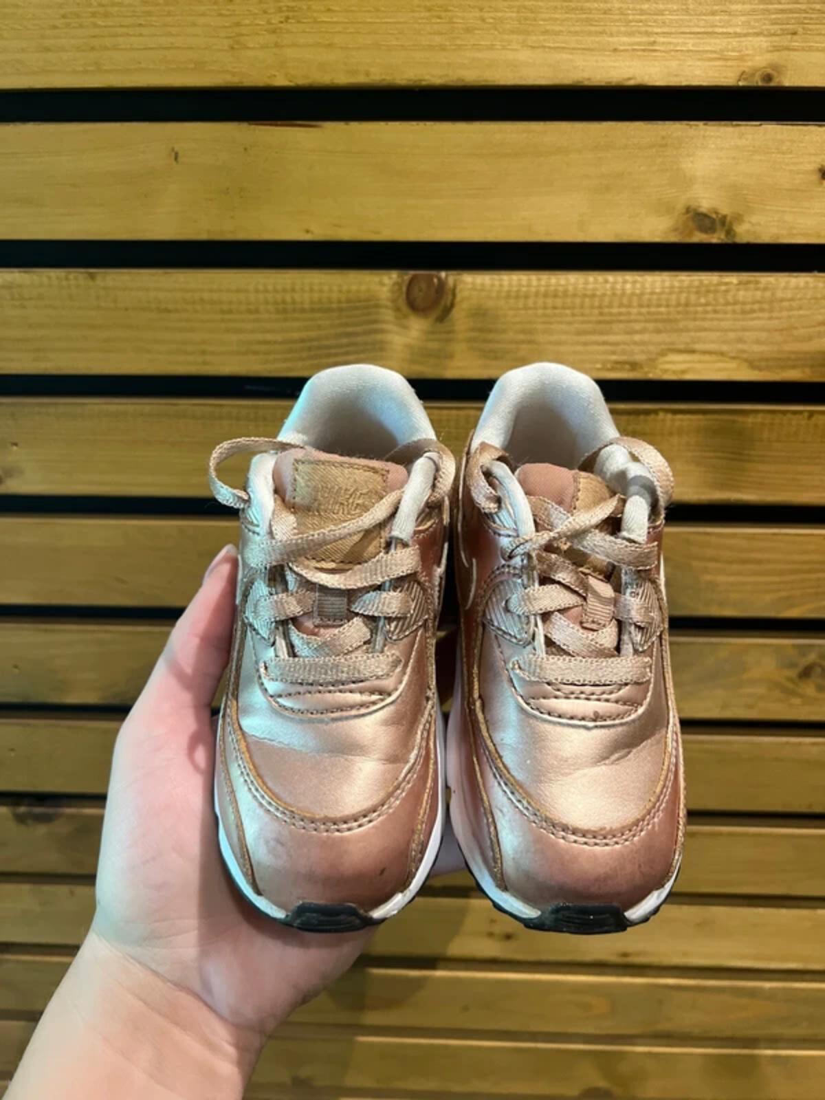Nike Air Max 90 Rare SE Rose Gold Leather Trainers UK7.5