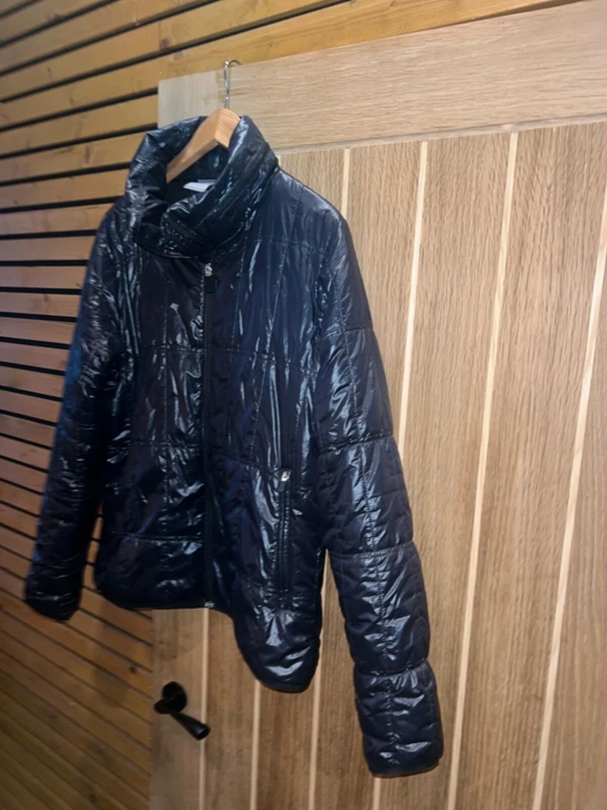 Nike Black Shiny Wet Look Puffer Jacket XL