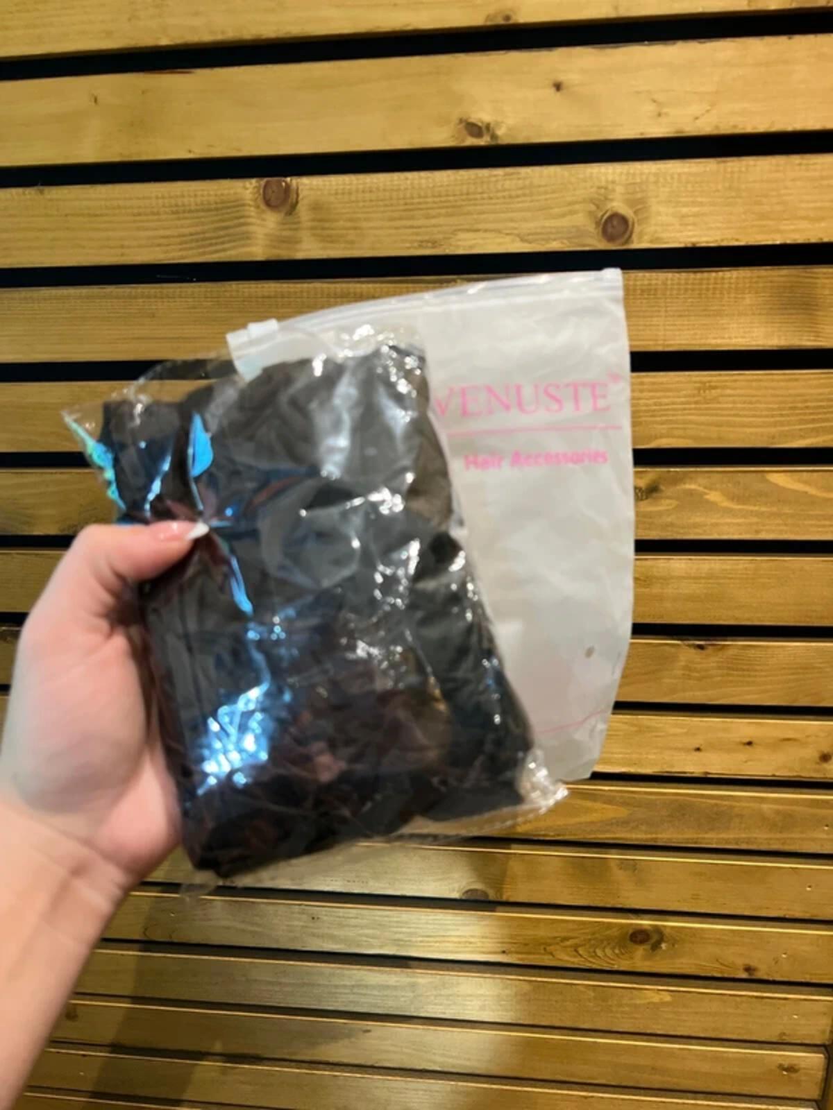 12 Pack of Premium Satin Black Hair Scrunchies