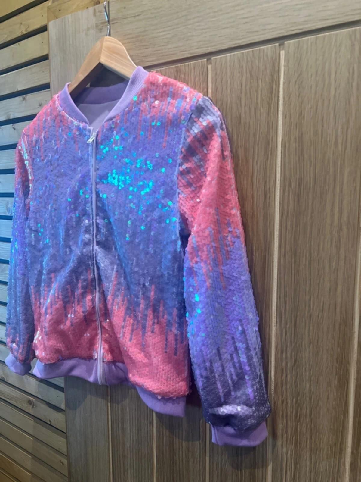 Sequin Lilac Disco Zip Jacket 11Y