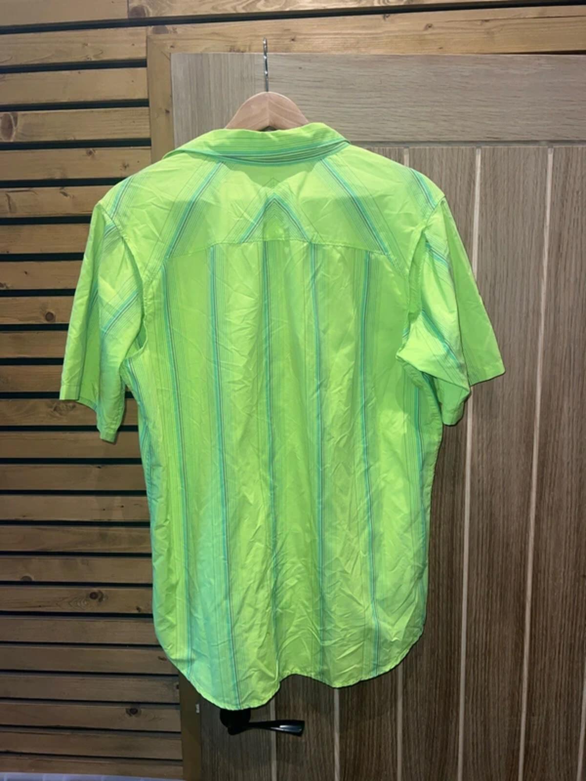 Columbia Omni-Shade Lime Green Fishing Shirt M