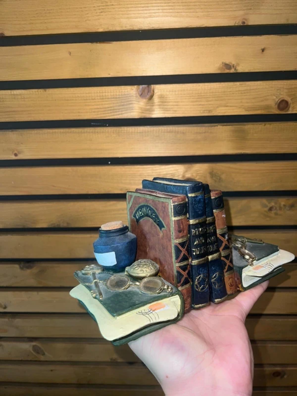 Vintage Crafted Stacked Romeo Juliet Shakespeare Bookends Pair