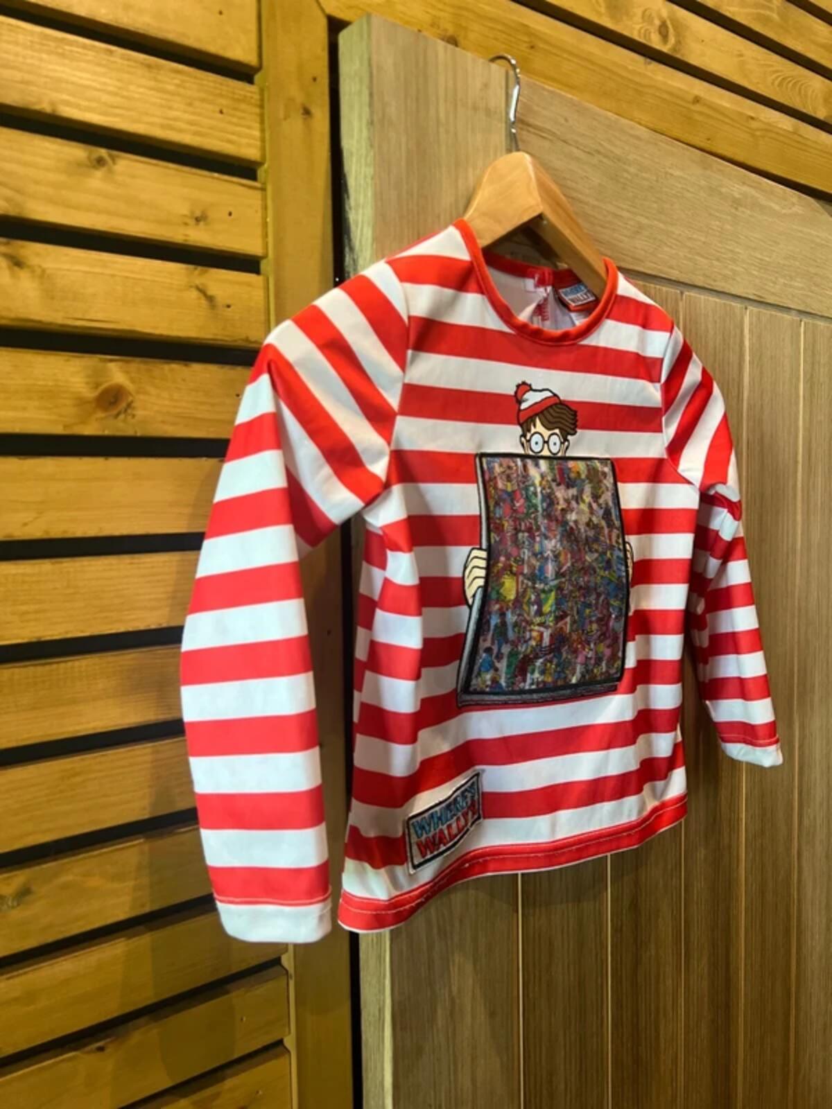 Where’s Wally Striped Long Sleeve Top Fancy Dress Costume 5-6Y