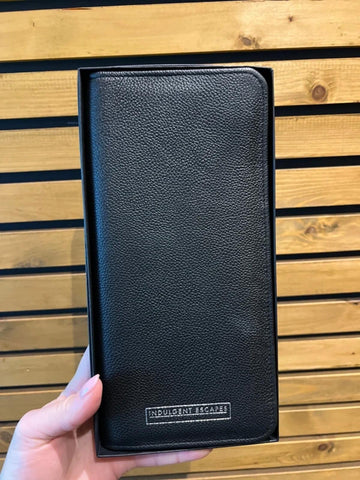 Indulgent Escapes Genuine Black Leather Travel Wallet Organiser NEW