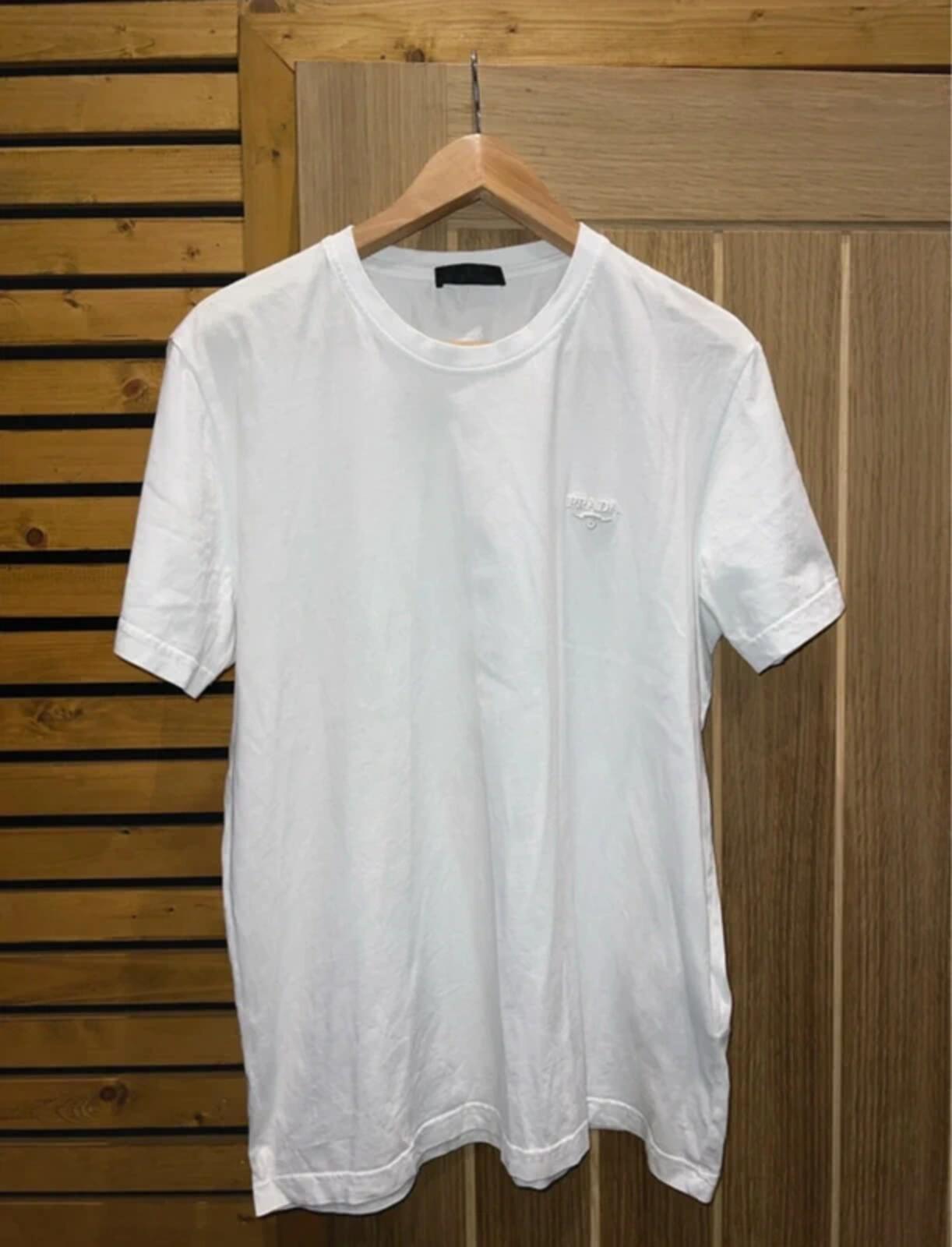 Prada Milano Designer White Plain T-Shirt