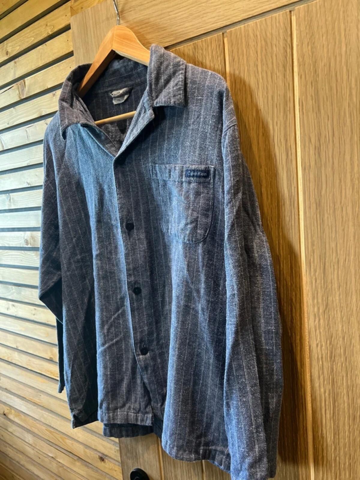 Calvin Klein Blue Striped Long Sleeve Shirt M