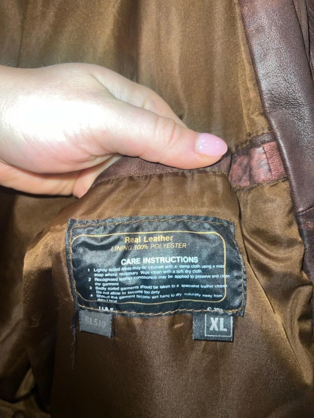 Vintage 1980’s Milan Brown Patchwork Leather Bomber Jacket XL