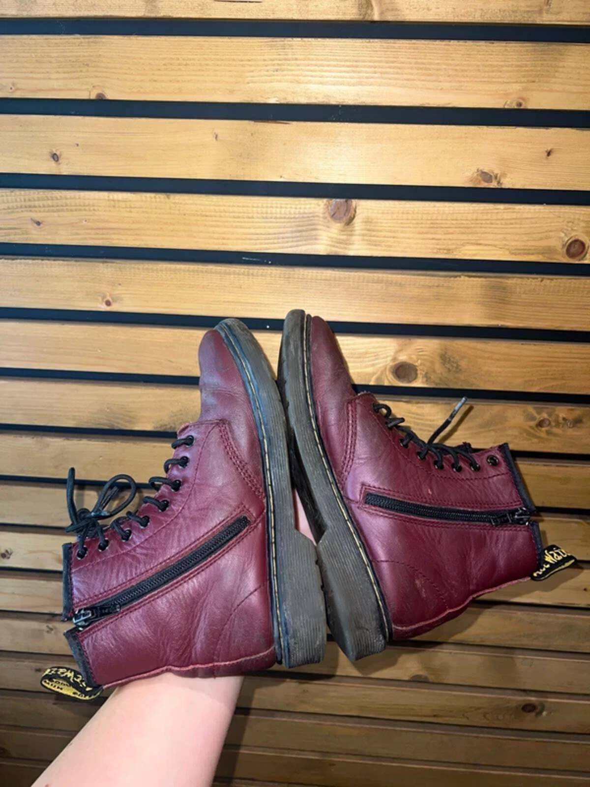 Dr. Martens Delaney Burgundy Ankle Boots UK1