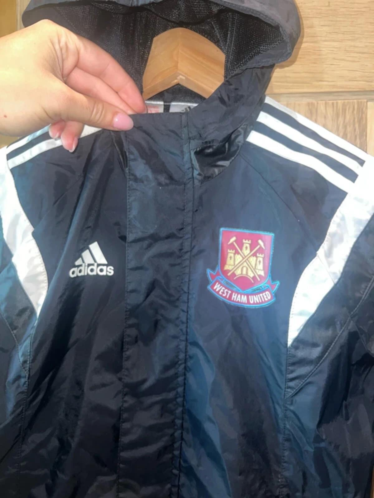 Vintage 2014 West Ham United FC Adidas Hooded Jacket S