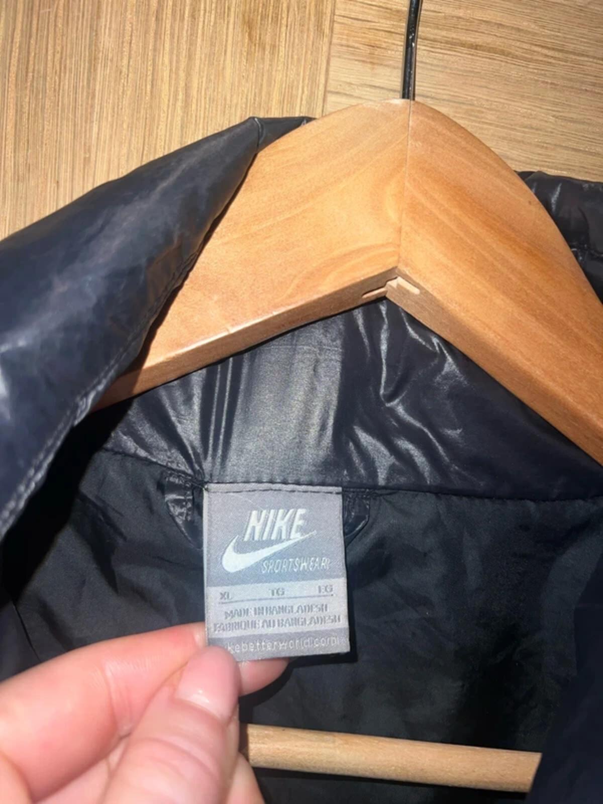 Nike Black Shiny Wet Look Puffer Jacket XL