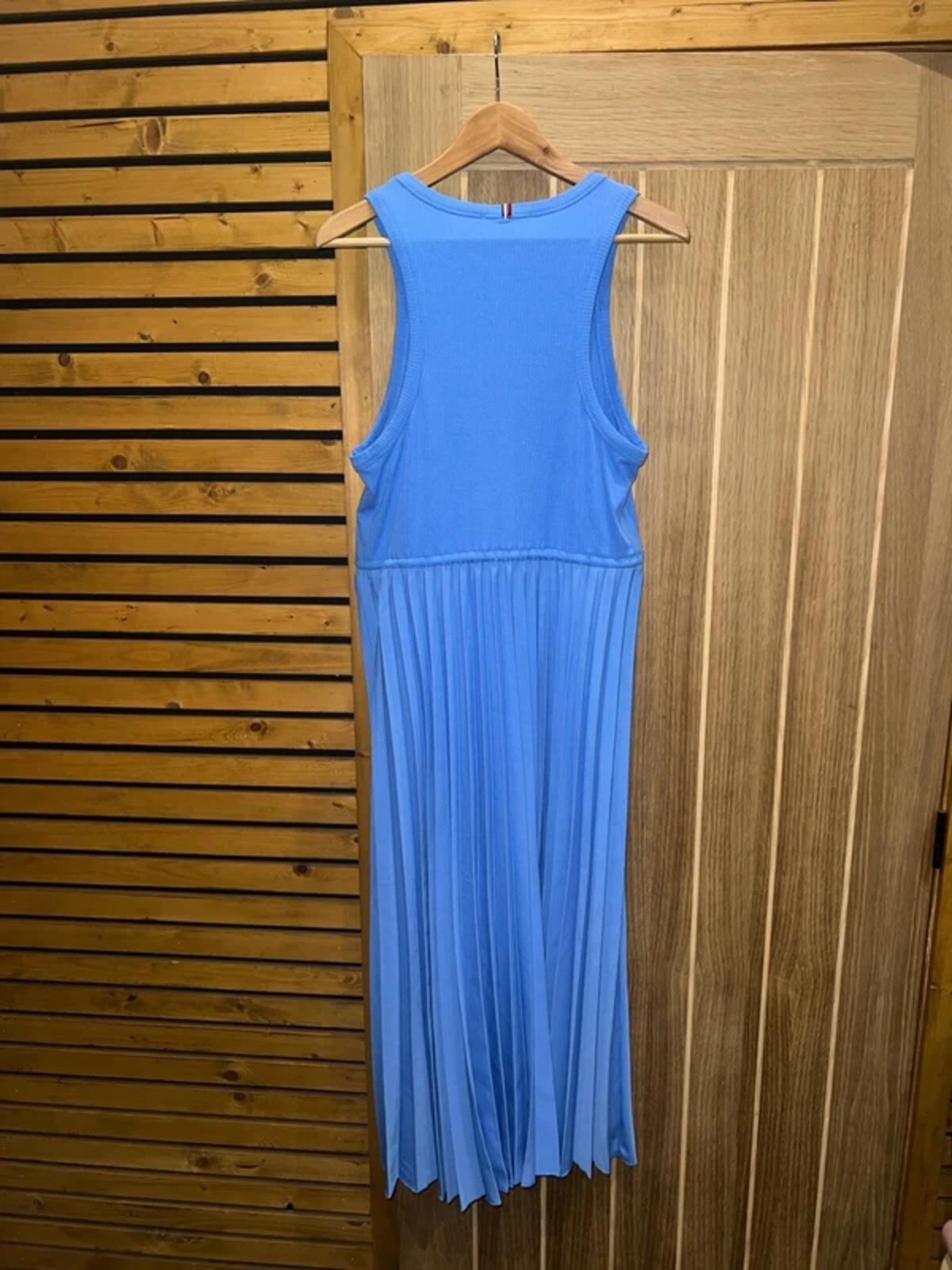 Tommy Hilfiger Blue Pleated Rib Tank Dress XL NEW
