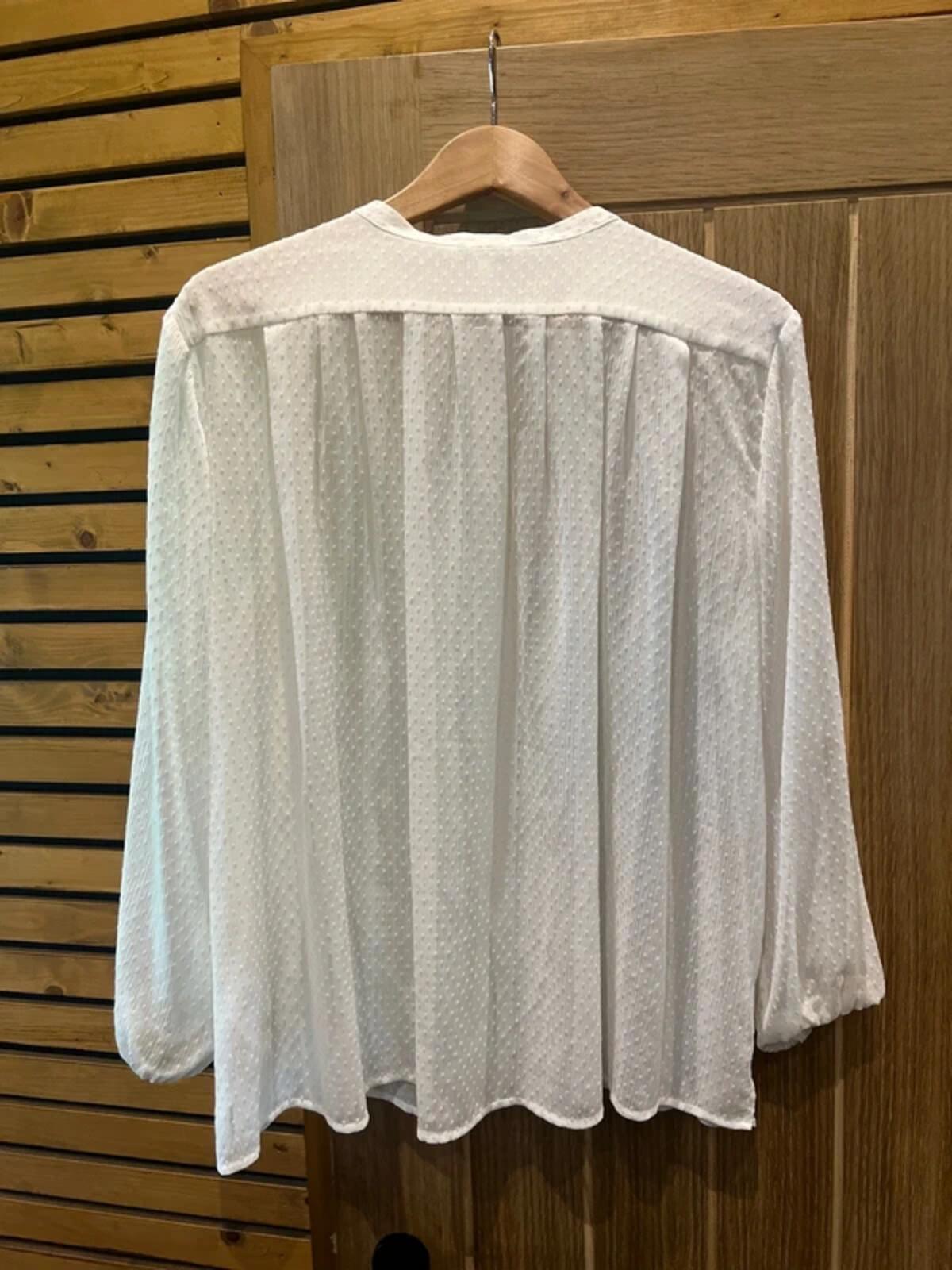 & Other Stories Cream Polka Dot Button Blouse M