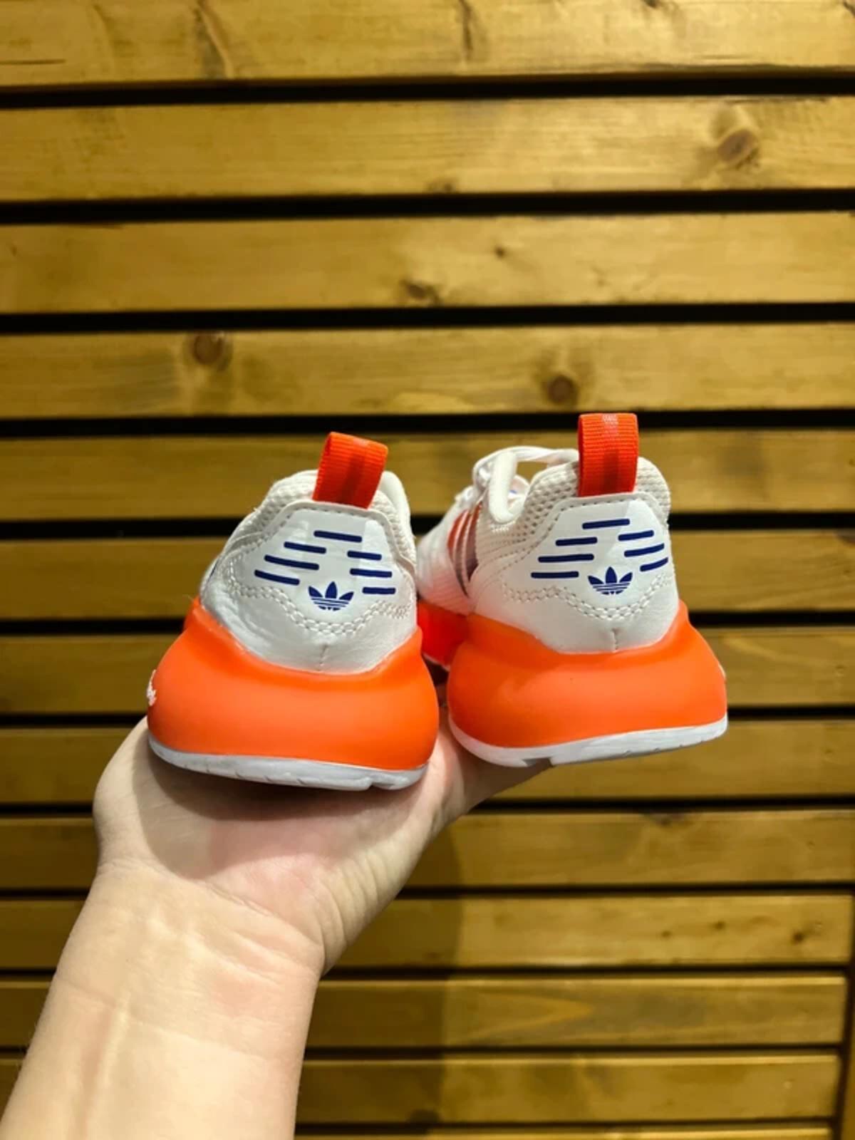Adidas Originals ZX 2K Boost White Orange Trainers UK 6K