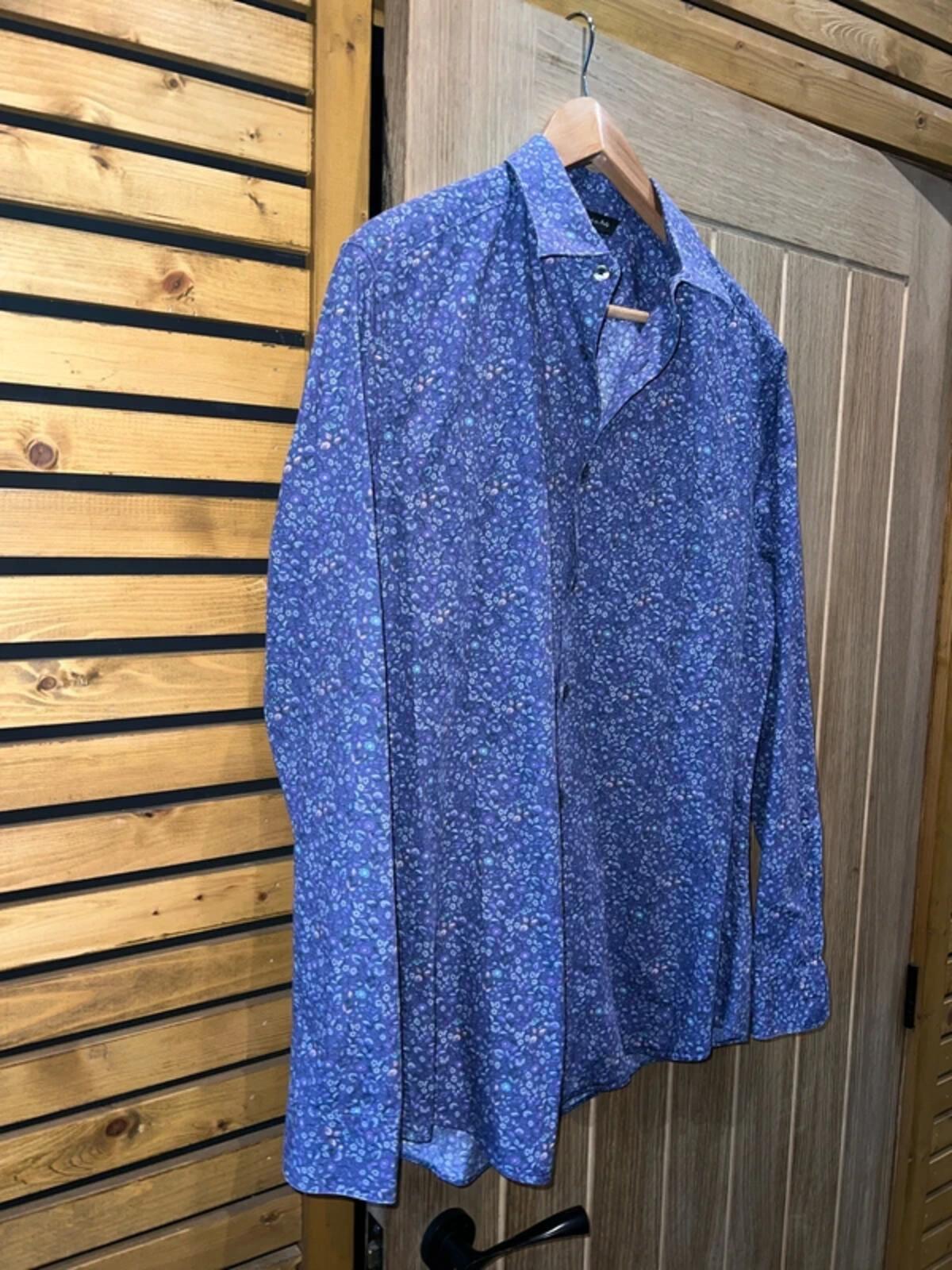 Paul Smith Indigo Byard Ditsy Print Shirt M