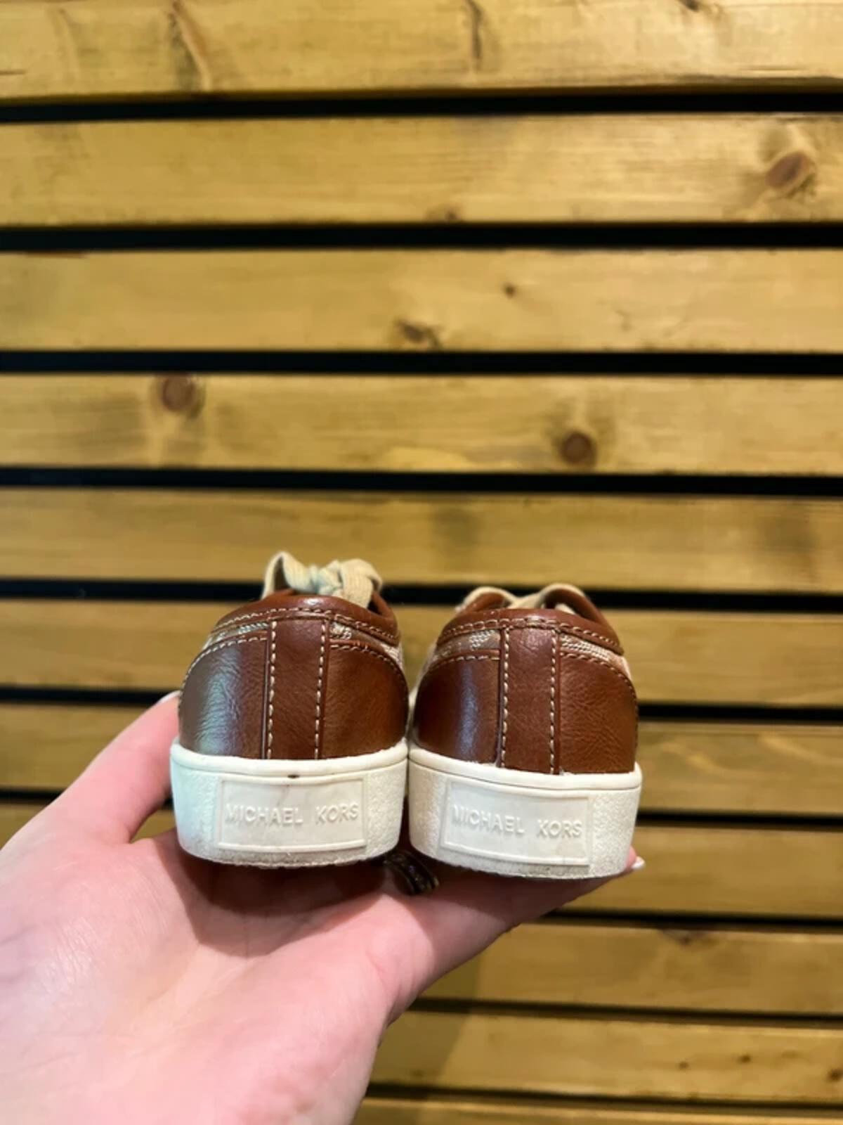Michael Kors Brown Tan Logo Trainers UK5.5
