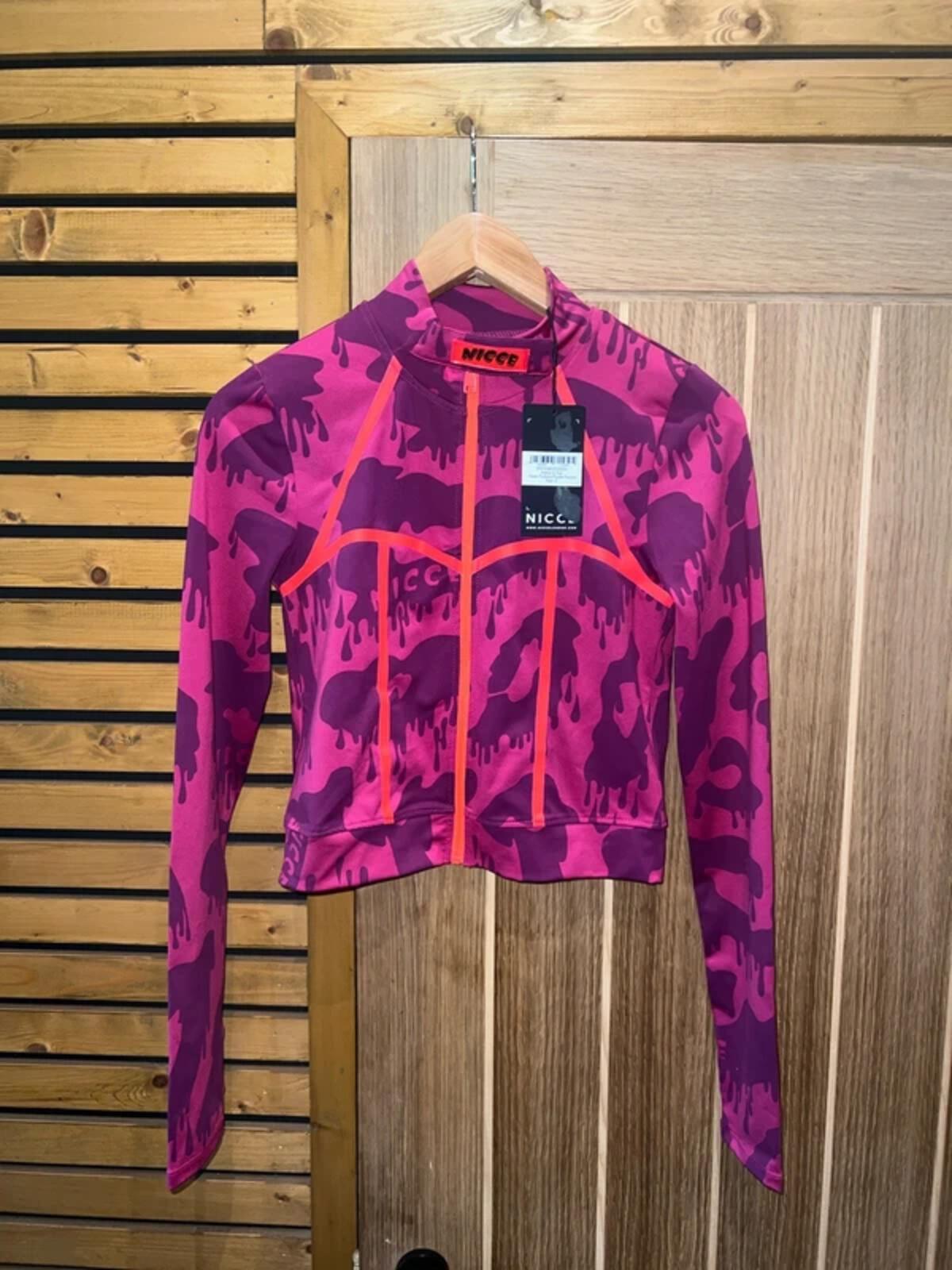 Nicce Arena Fuchsia Purple Patterned Jacket S NEW