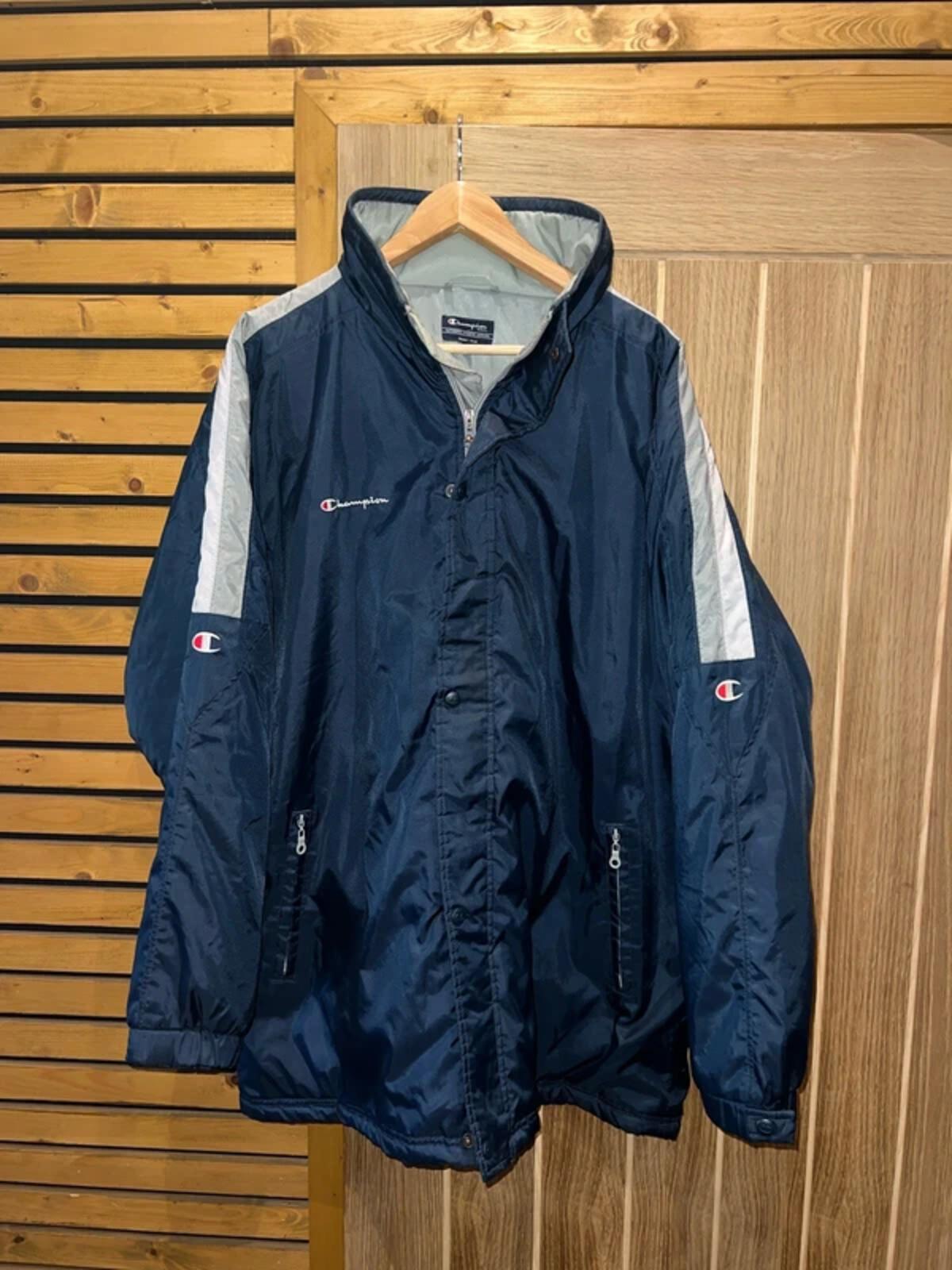 Vintage 1990's Champion Navy Long Sports Jacket XL