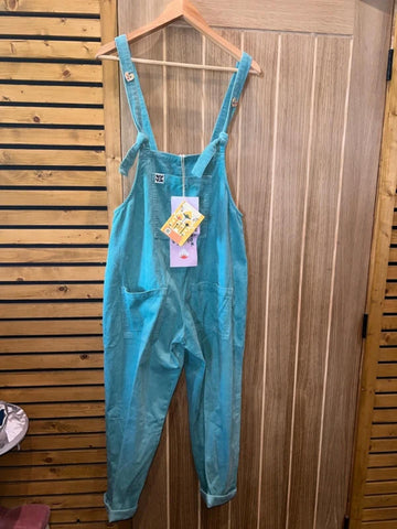 Lucy & Yak Turquoise Corduroy Dungarees 10L NEW