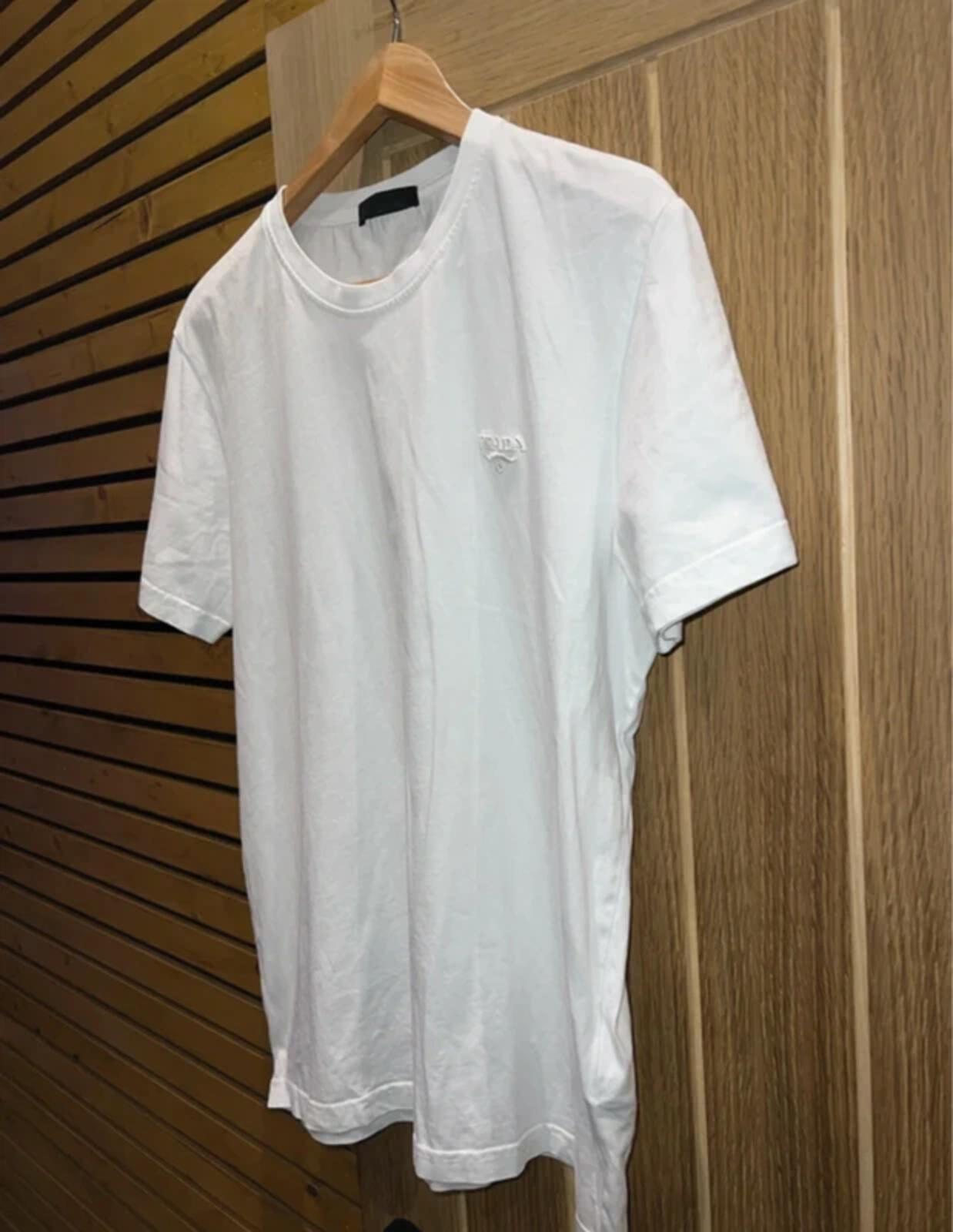 Prada Milano Designer White Plain T-Shirt