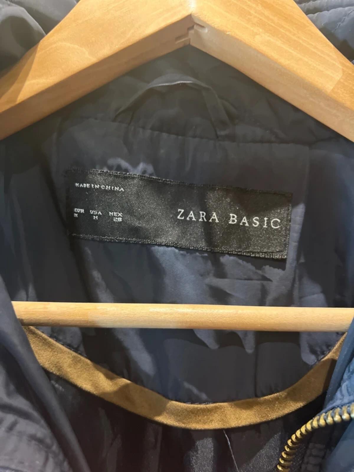 Zara Navy Diamond Quilted Jacket M