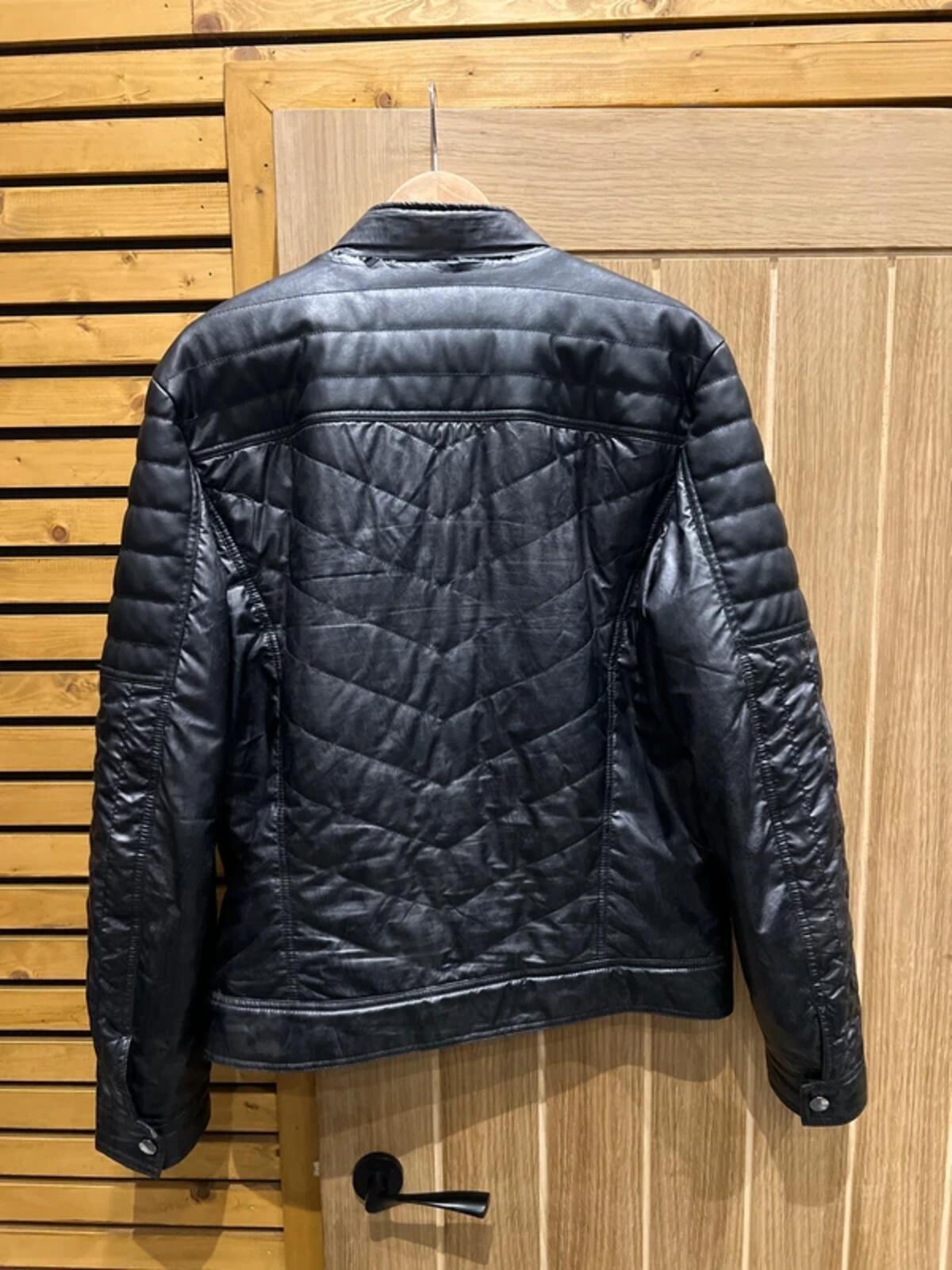 GUESS Faux Leather Quilted Biker Jacket L