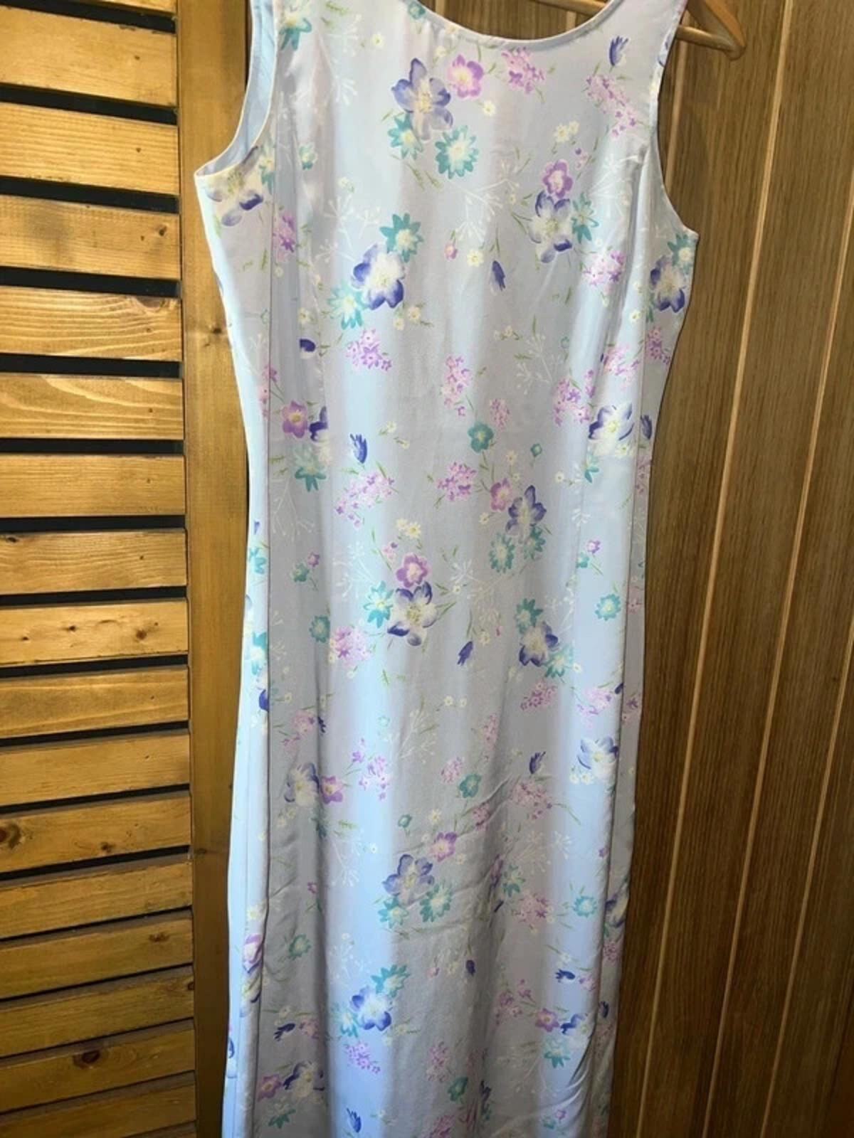 Vintage 1980s Laura Ashley Floral Silk Dress 10