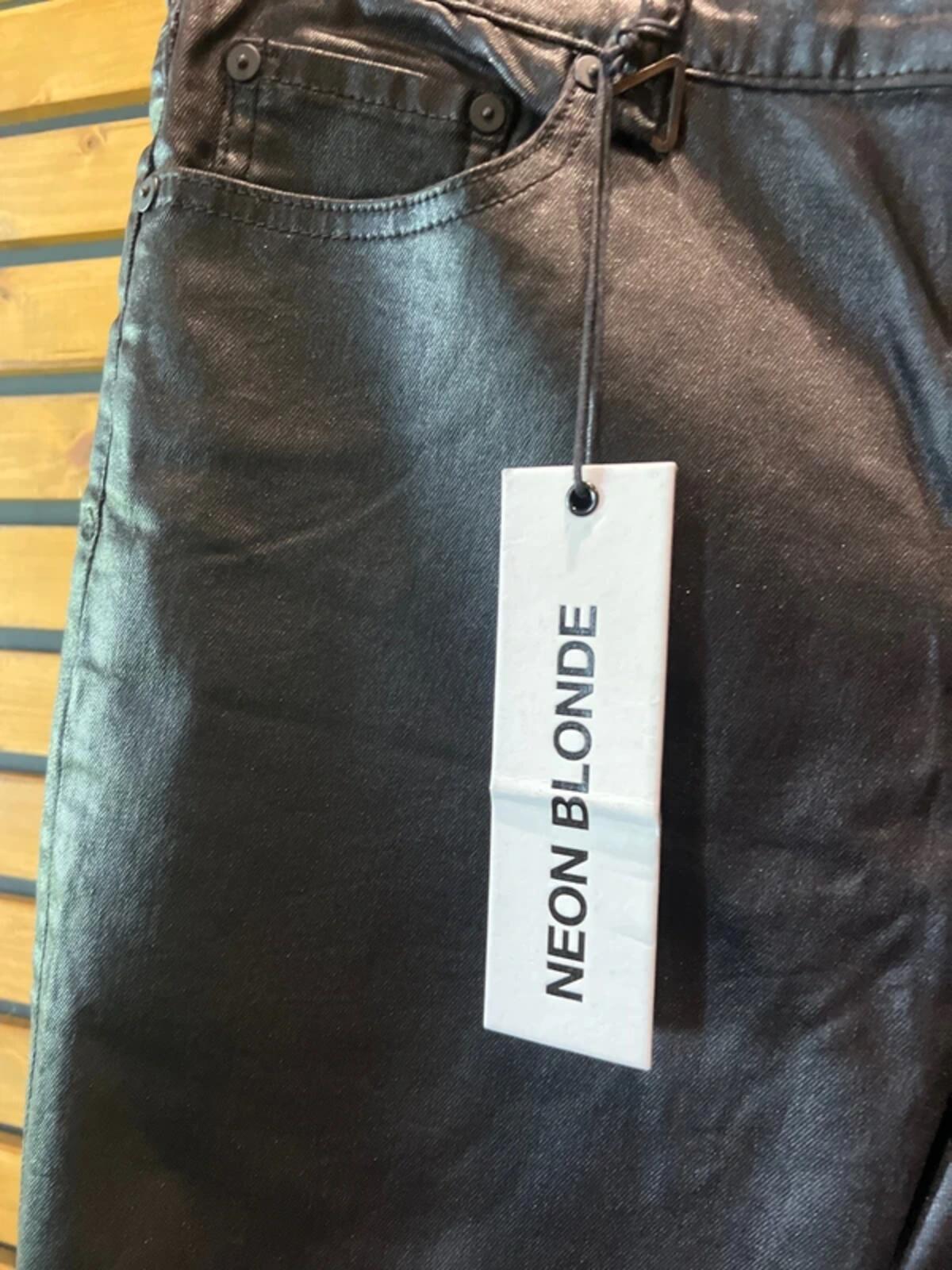 Free People Neon Blonde Black Galaxy Trousers 14 NEW