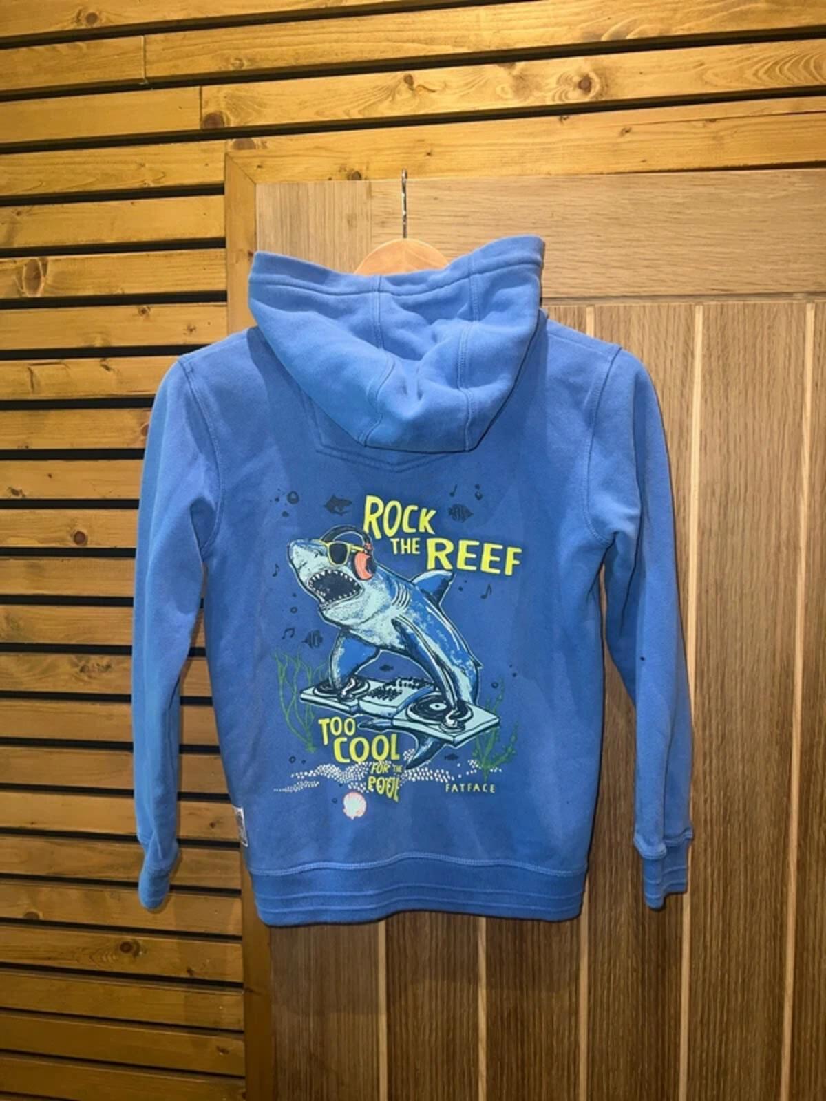 FatFace Rock The Reef Blue Zip Hoodie Jacket 9-10Y