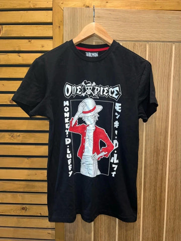 OnePiece Monkey D Luffy Black T-Shirt S