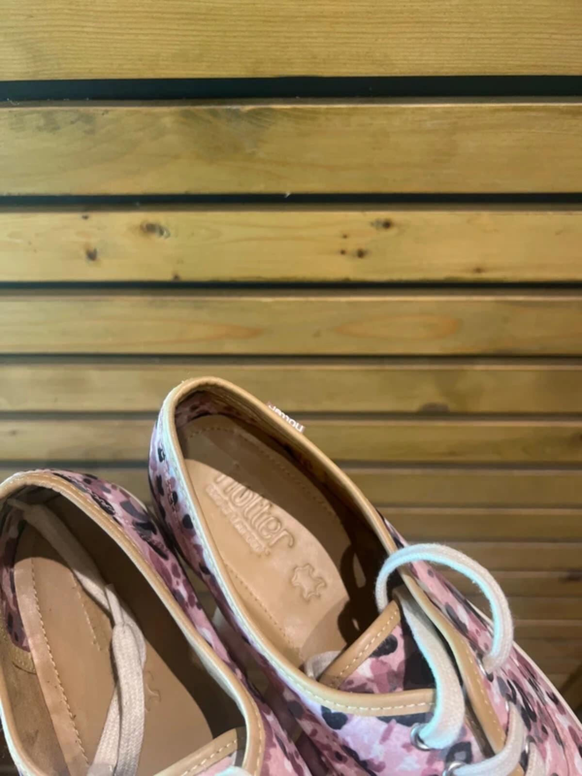 Hotter Mabel Oxford Pink Floral Pumps Canvas Shoes UK6.5