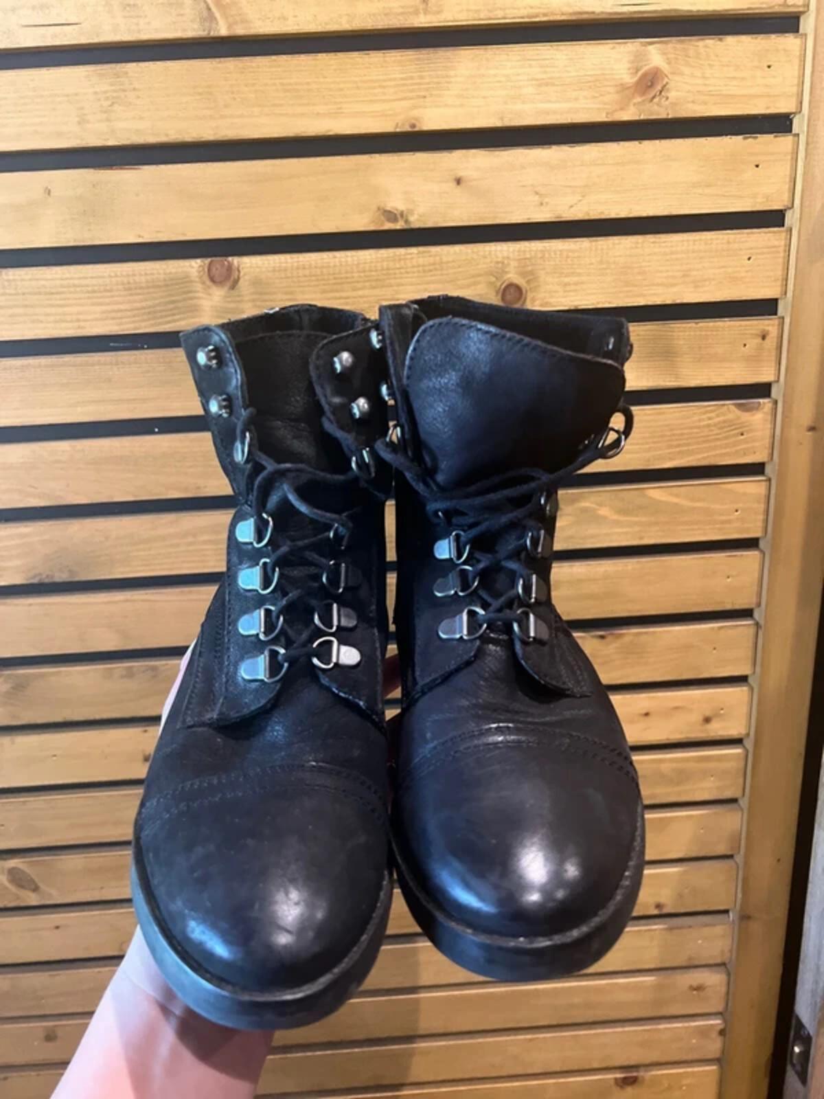 FatFace Black Military Boots UK5