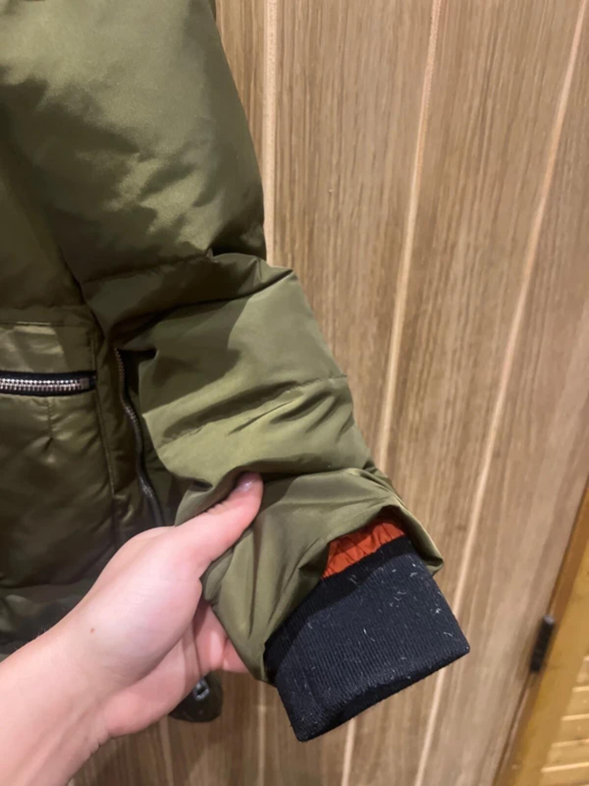 Zara Khaki Down Puffer Hooded Coat XS