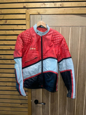 Vintage Interstate Cow Hide Leather Biker Racer Jacket