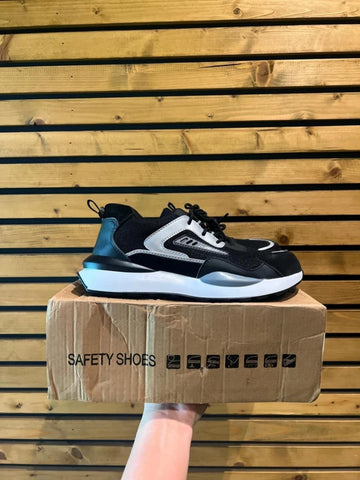 Black & Silver Work Safety Trainers UK9 NEW