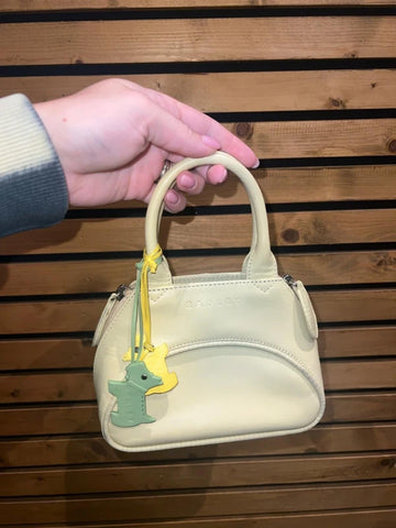 Radley Designer Mini Yellow Leather Handbag With Dog Charm