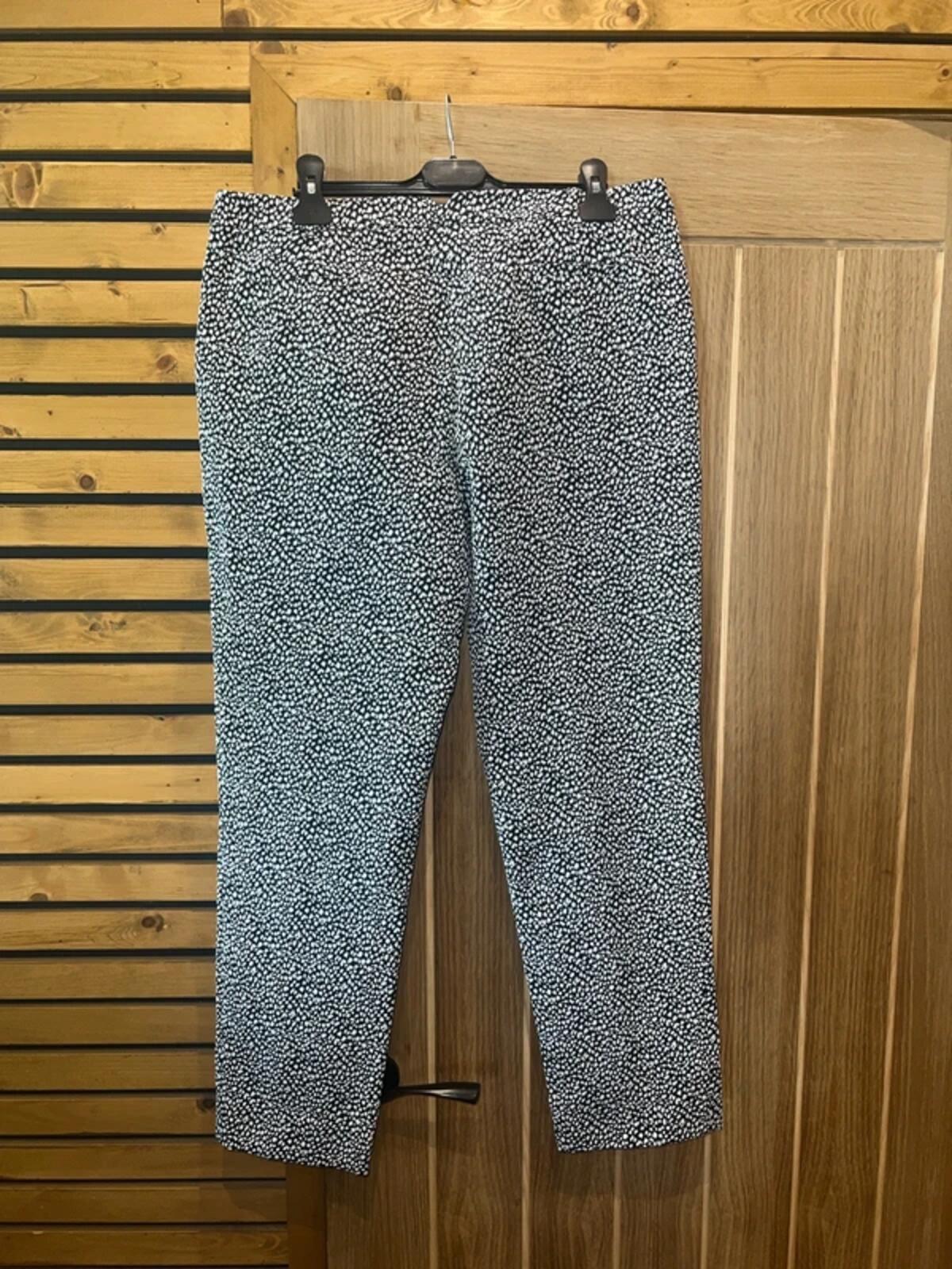 L.K.Bennett Black & White Print Tailored Trousers 14