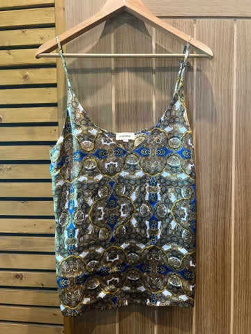 L’Agence Patterned Silk Cami Vest Top M