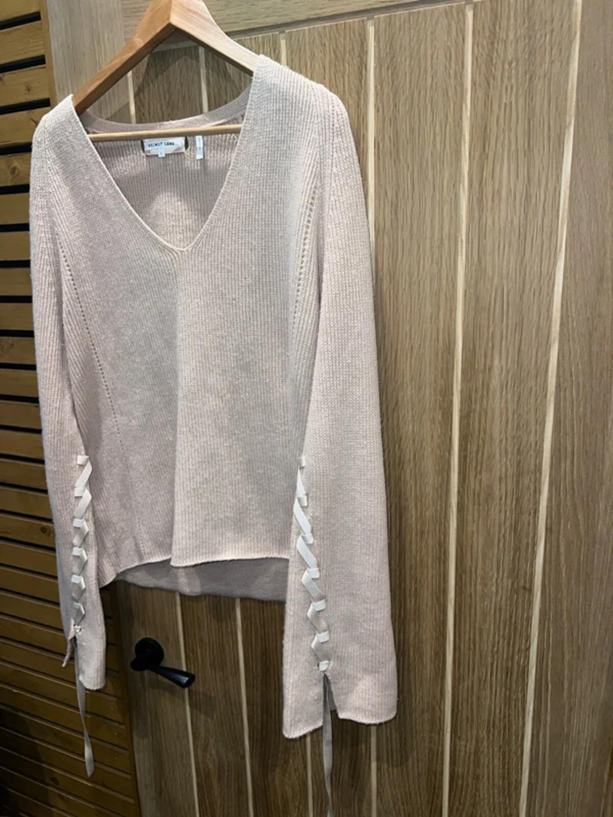Helmut Lang Wide Sleeve Beige Knitted Jumper L