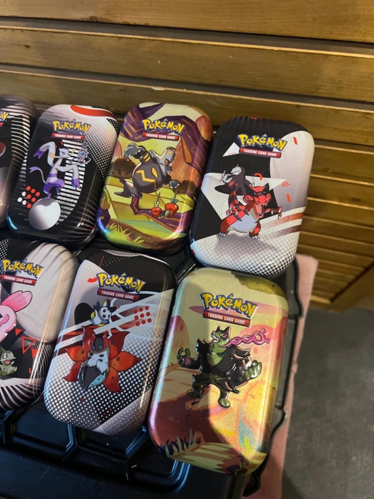 Pokémon Bundle of Collectible Tin’s with Artwork & Stickers (10)