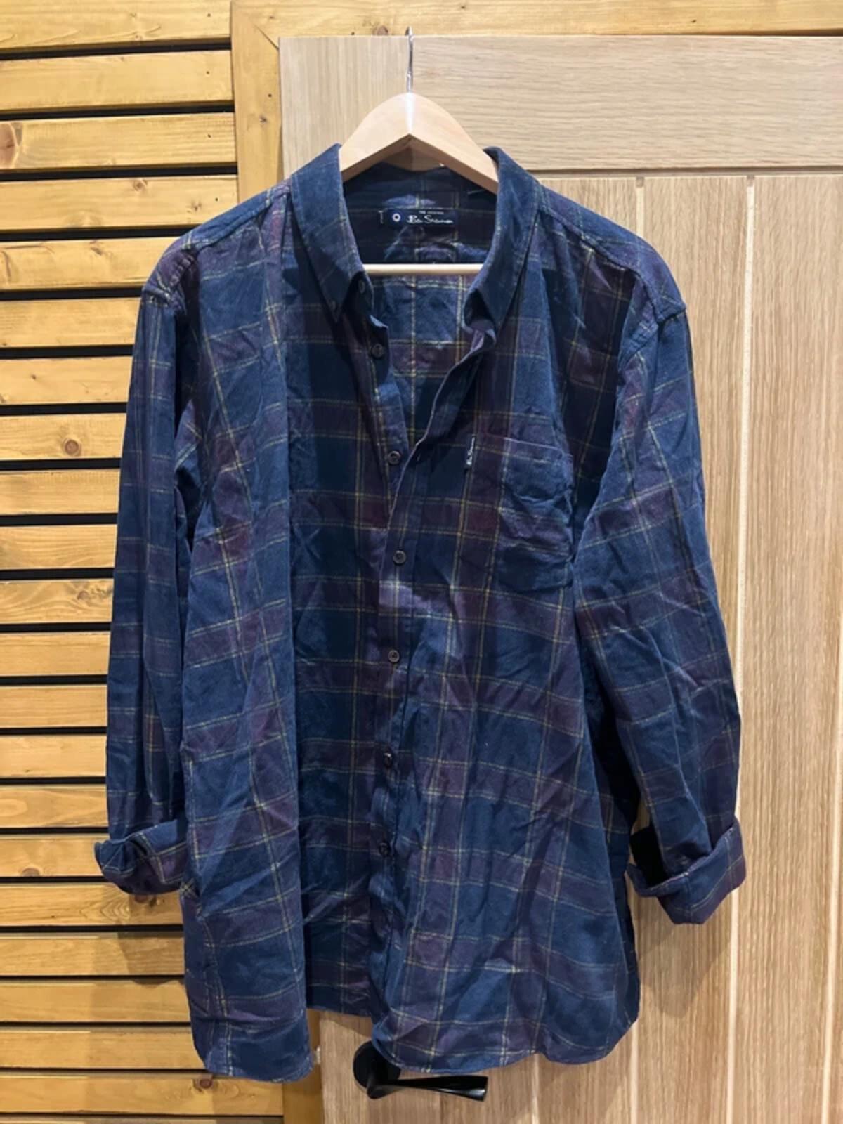 Ben Sherman Navy Plaid Over Shirt XXL
