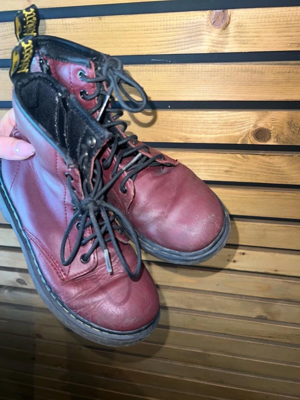 Dr. Martens Delaney Burgundy Ankle Boots UK1