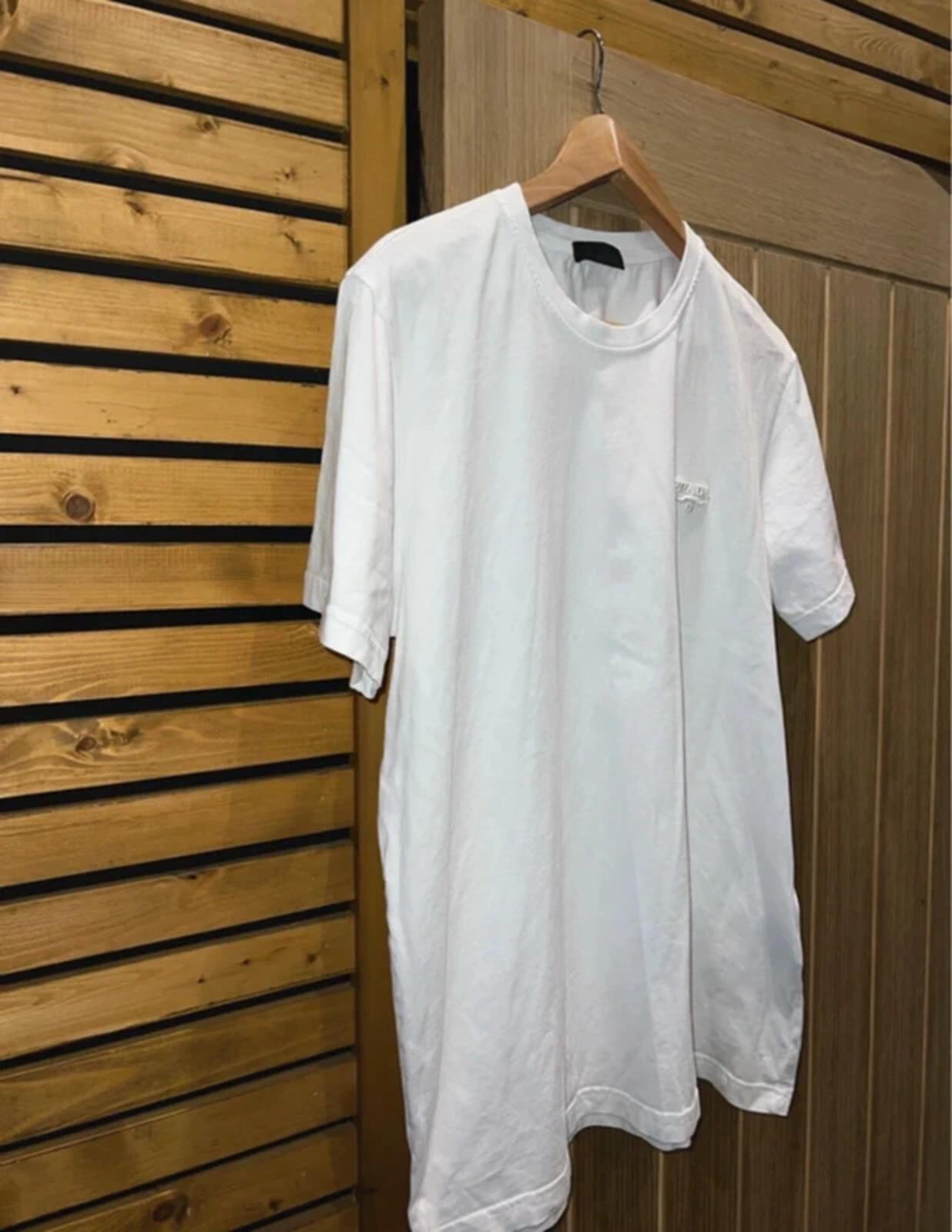 Prada Milano Designer White Plain T-Shirt