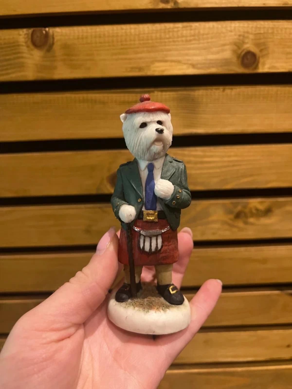 Robert Harrop Vintage 1990 Highland Terrier Dog Resin Figurine