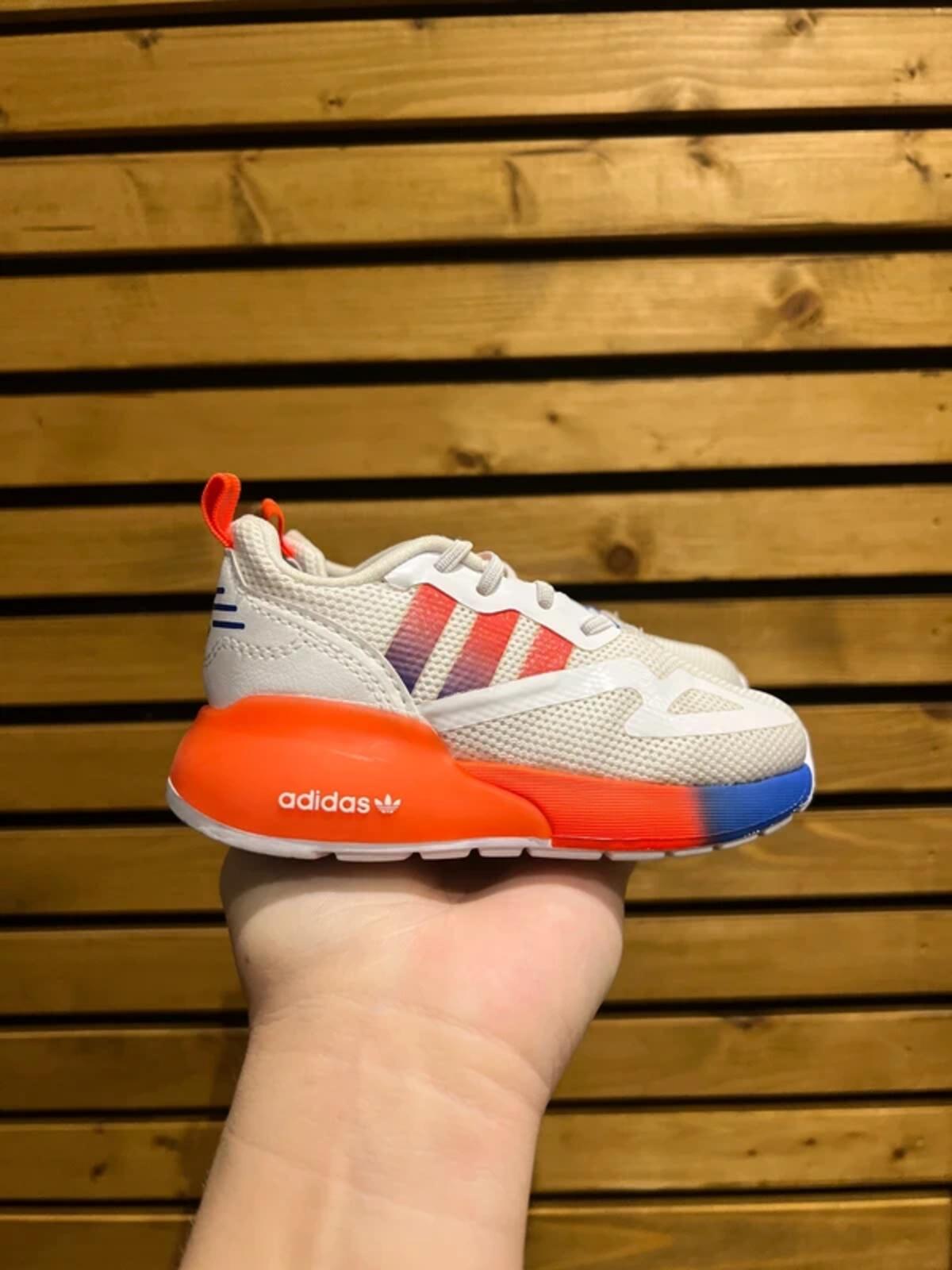 Adidas Originals ZX 2K Boost White Orange Trainers UK 6K