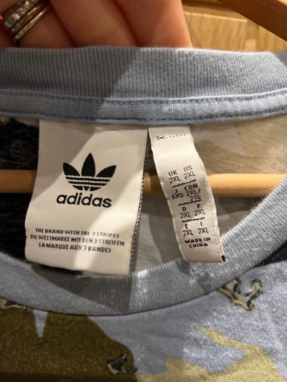 Adidas Originals Camo Allover Blue T-Shirt XXL