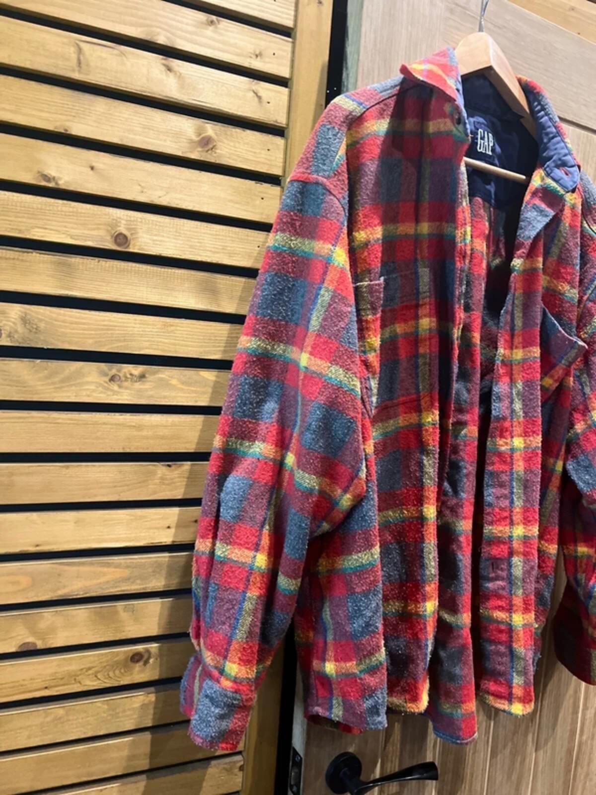 Vintage 1990's GAP Red Plaid Over Shirt L