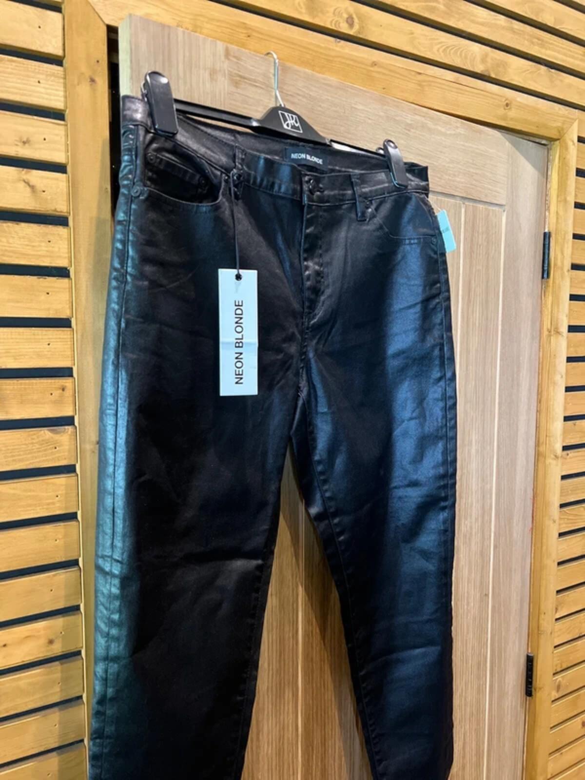 Free People Neon Blonde Black Galaxy Trousers 14 NEW