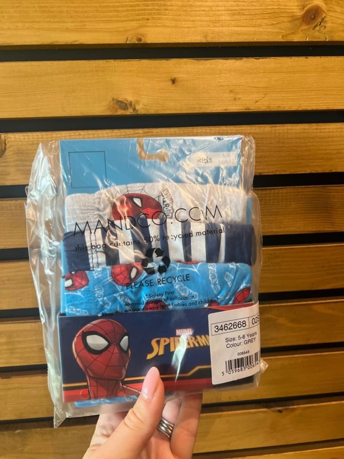Marvel Spiderman 3 Pack Cotton Briefs 5-6Y NEW