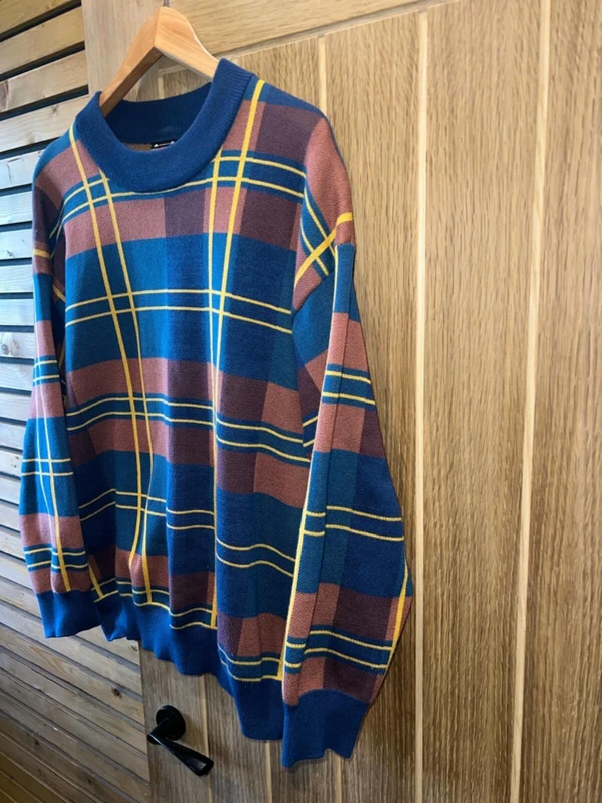 Sapenzyo Plaid Knit Crew Neck Jumper M-L